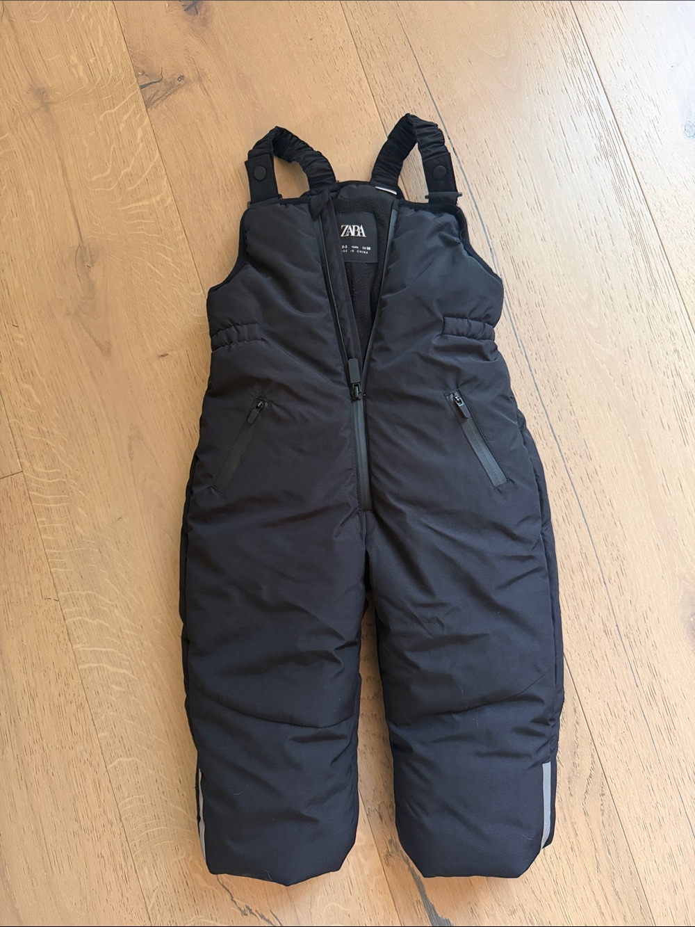 Zara Kids Black Padded Snow One-Piece Overalls